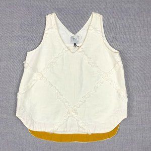 HD in Parish Fringe Trim Lattice Linen Tank